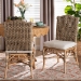 bali & pari Nitya Natural Rattan and Seagrass Camelback 2-Piece Dining Chair Set - BSODC1736-Natural Seagrass-Cushion-DC