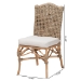 bali & pari Nitya Natural Rattan and Seagrass Camelback 2-Piece Dining Chair Set - BSODC1736-Natural Seagrass-Cushion-DC