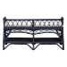 bali & pari Leryn Natural Rattan Bench with Shelf, Navy Blue - BSOWS20-Rattan Navy-Bench