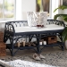 bali & pari Leryn Natural Rattan Bench with Shelf, Navy Blue - BSOWS20-Rattan Navy-Bench