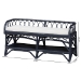 bali & pari Leryn Natural Rattan Bench with Shelf, Navy Blue - BSOWS20-Rattan Navy-Bench
