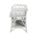 bali & pari Leryn Natural Rattan Bench with Shelf, White - BSOWS20-Rattan White-Bench