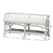 bali & pari Leryn Natural Rattan Bench with Shelf, White - BSOWS20-Rattan White-Bench