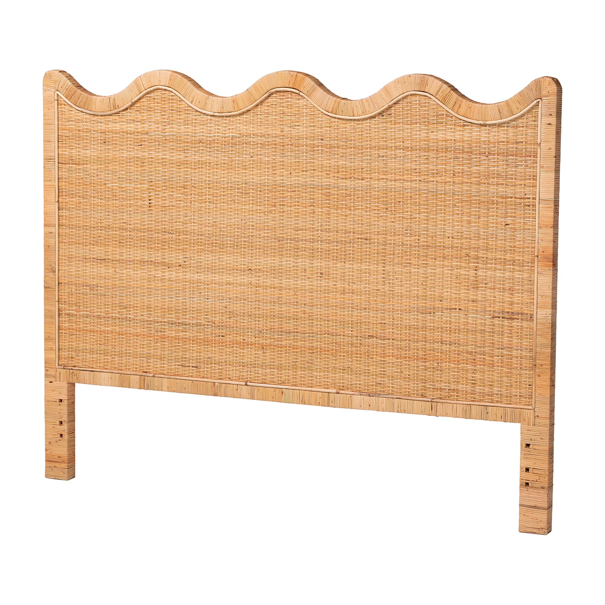bali & pari Cassio Scalloped Natural Rattan Headboard, King