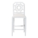 bali & pari Boone Counter Stool with Chinoiserie Design, White - BSOMD-39975-Boone-White-CS