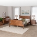 Baxton Studio Danette Bobbin Wood 4-Piece Bedroom Set with 2 Nightstands, Queen - BSOAkello-Walnut-Queen 4PC Bedroom Set