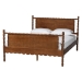 Baxton Studio Danette Bobbin Wood 4-Piece Bedroom Set with 2 Nightstands, Queen - BSOAkello-Walnut-Queen 4PC Bedroom Set