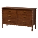 Baxton Studio Danette Bobbin Wood 4-Piece Bedroom Set with 2 Nightstands, Queen - BSOAkello-Walnut-Queen 4PC Bedroom Set