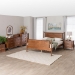 Baxton Studio Danette Bobbin Wood 4-Piece Bedroom Set with 1 Nightstands, Queen - BSOMG0260-Walnut-Queen 4PC Bedroom Set