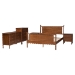 Baxton Studio Danette Bobbin Wood  5-Piece Bedroom Set, Queen - BSOMG0260-Walnut-Queen 5PC Bedroom Set