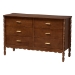 Baxton Studio Danette Bobbin Wood 4-Piece Bedroom Set with 1 Nightstands, Queen - BSOMG0260-Walnut-Queen 4PC Bedroom Set