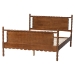Baxton Studio Danette Bobbin Wood Platform Bed, Queen - BSOMG0260-Walnut-Queen