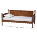 Baxton Studio Danette Bobbin Wood Daybed, Twin - BSOMG0260-1-Walnut-Daybed-Twin