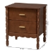 Baxton Studio Danette Bobbin Wood 2-Drawer Nightstand - BSOMG9021-Walnut-2DW-NS