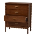 Baxton Studio Danette Bobbin Wood 4-Drawer Chest - BSOMG9021-Walnut-4DW-Chest