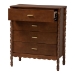 Baxton Studio Danette Bobbin Wood 4-Drawer Chest - BSOMG9021-Walnut-4DW-Chest
