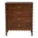 Baxton Studio Danette Bobbin Wood 4-Drawer Chest - BSOMG9021-Walnut-4DW-Chest