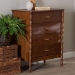 Baxton Studio Danette Bobbin Wood 4-Drawer Chest - BSOMG9021-Walnut-4DW-Chest