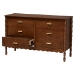 Baxton Studio Danette Bobbin Wood 6-Drawer Dresser - BSOMG9021-Walnut-6DW-Dresser