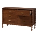 Baxton Studio Danette Bobbin Wood 6-Drawer Dresser - BSOMG9021-Walnut-6DW-Dresser