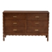 Baxton Studio Danette Bobbin Wood 6-Drawer Dresser - BSOMG9021-Walnut-6DW-Dresser