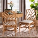bali & pari Cedric Natural Rattan 2-Piece Dining Chair Set with Cushioned Seat - BSOCedric-Light Honey Rattan-Cushion-DC