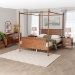 Baxton Studio Danette Bobbin Wood 4-Piece Canopy Bedroom Set, Queen - BSOMG0260-2-Walnut-Queen 4PC Canopy Bedroom Set