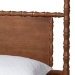 Baxton Studio Danette Bobbin Wood 4-Piece Canopy Bedroom Set, Queen - BSOMG0260-2-Walnut-Queen 4PC Canopy Bedroom Set