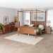 Baxton Studio Danette Bobbin Wood 5-Piece Canopy Bedroom Set, Queen - BSOMG0260-2-Walnut-Queen 5PC Canopy Bedroom Set
