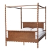 Baxton Studio Danette Bobbin Wood 5-Piece Canopy Bedroom Set, Queen - BSOMG0260-2-Walnut-Queen 5PC Canopy Bedroom Set