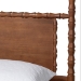 Baxton Studio Danette Bobbin Wood 5-Piece Canopy Bedroom Set, Queen - BSOMG0260-2-Walnut-Queen 5PC Canopy Bedroom Set