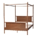 Baxton Studio Danette Bobbin Wood Canopy Bed, Queen - BSOMG0260-2-Walnut-Queen-Canopy Bed