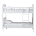Baxton Studio Lucera Bobbin Bunk Bed with Ladder, White - BSOMG0110-9-White-Twin-Bunk Bed