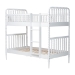 Baxton Studio Lucera Bobbin Bunk Bed with Ladder, White - BSOMG0110-9-White-Twin-Bunk Bed