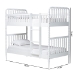 Baxton Studio Lucera Bobbin Bunk Bed with Ladder, White - BSOMG0110-9-White-Twin-Bunk Bed