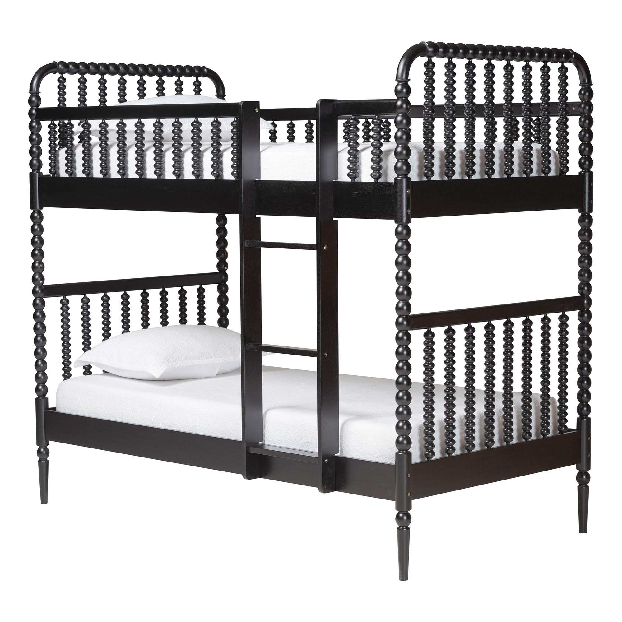 Baxton Studio Lucera Bobbin Bunk Bed with Ladder, Black