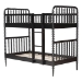 Baxton Studio Lucera Bobbin Bunk Bed with Ladder, Black - BSOMG0110-9-Black-Twin-Bunk Bed