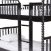 Baxton Studio Lucera Bobbin Bunk Bed with Ladder, Black - BSOMG0110-9-Black-Twin-Bunk Bed