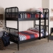 Baxton Studio Lucera Bobbin Bunk Bed with Ladder, Black - BSOMG0110-9-Black-Twin-Bunk Bed
