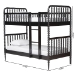 Baxton Studio Lucera Bobbin Bunk Bed with Ladder, Black - BSOMG0110-9-Black-Twin-Bunk Bed