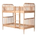 Baxton Studio Lucera Bobbin Bunk Bed with Ladder, Beech Brown - BSOMG0110-9-Beech-Twin-Bunk Bed