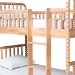 Baxton Studio Lucera Bobbin Bunk Bed with Ladder, Beech Brown - BSOMG0110-9-Beech-Twin-Bunk Bed
