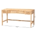 bali & pari Kalimantan Natural Rattan Desk with Three Drawers - BSOLupe-Light Honey-Desk