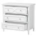 bali & pari Lucia Mahogany Wood 3-Drawer Chest with Bamboo Motif - BSOLucia-White-Chest