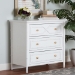 bali & pari Lucia Mahogany Wood 3-Drawer Chest with Bamboo Motif - BSOLucia-White-Chest
