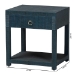 bali & pari Nata Grasscloth Nightstand with Drawer and Open Shelf, Indigo - BSONata-Indigo Woven Grasscloth-NS