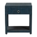 bali & pari Nata Grasscloth Nightstand with Drawer and Open Shelf, Indigo - BSONata-Indigo Woven Grasscloth-NS