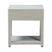 bali & pari Nata Grasscloth Nightstand with Drawer and Open Shelf, Coastal Blue - BSONata-Coastal Blue Woven Grasscloth-NS