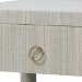 bali & pari Nata Grasscloth Nightstand with Drawer and Open Shelf, Coastal Blue - BSONata-Coastal Blue Woven Grasscloth-NS