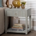 bali & pari Nata Grasscloth Nightstand with Drawer and Open Shelf, Coastal Blue - BSONata-Coastal Blue Woven Grasscloth-NS